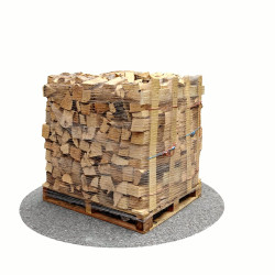 Bois de chauffage 25 cm - 1,2 m3 - 2 stères - vue 3D 45°