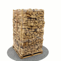 Bois de chauffage sec 40 cm - 2 m3 - 2,7 stères - vue 3D 45°